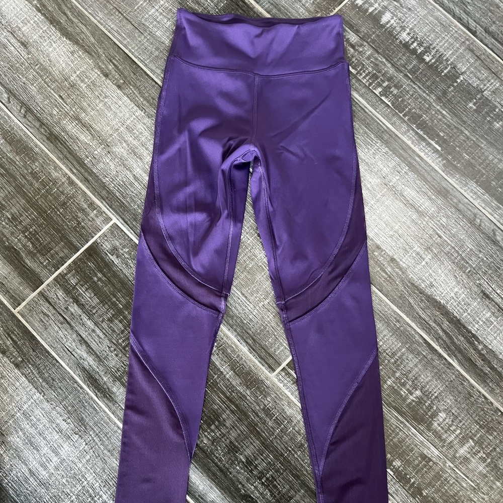 Aritzia mesh panel purple leggings